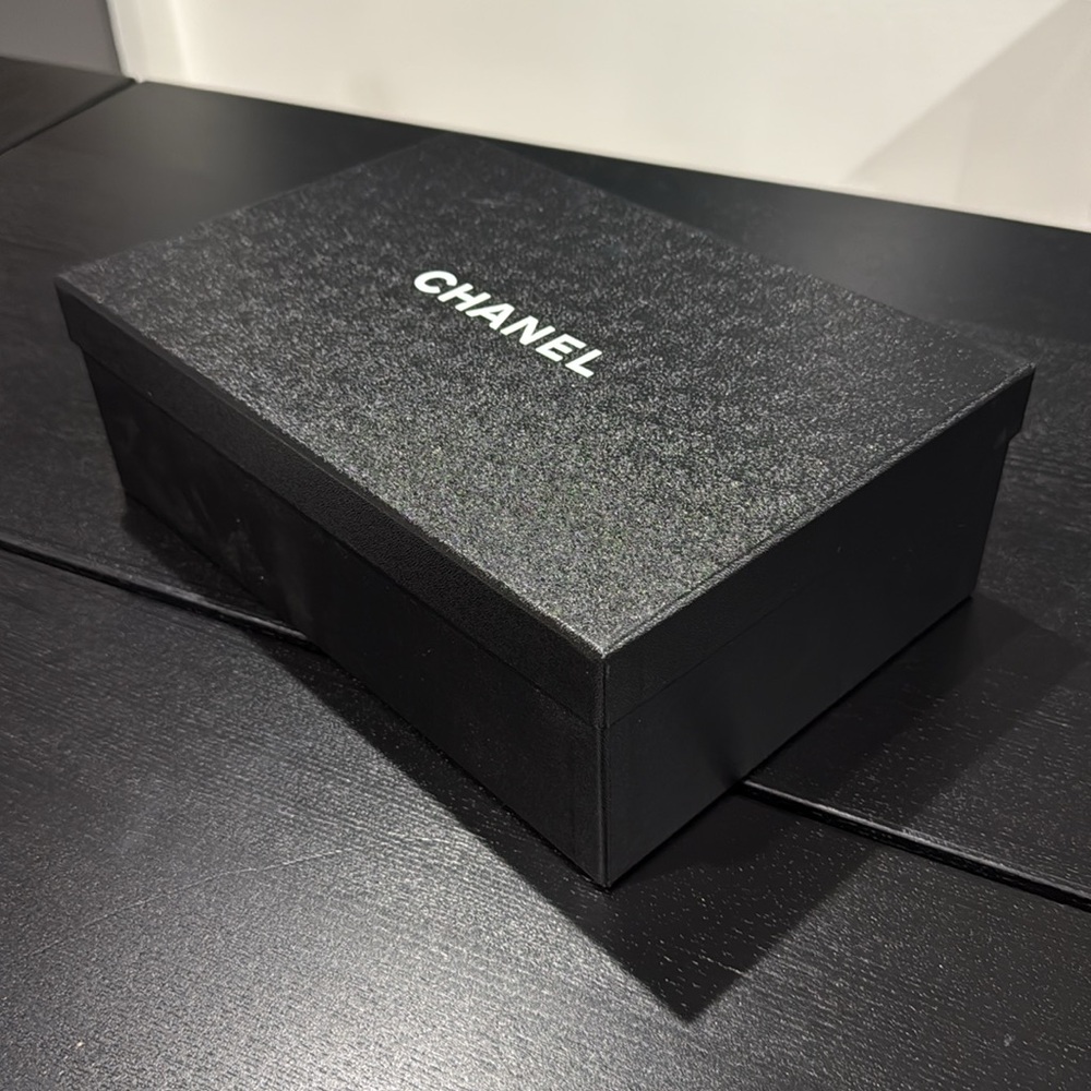 CHANEL Black Storage Box with White Logo